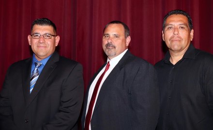 Kings County Office of Education winners Tuesday night: Isaias Ramirez, Teacher of the Year, Corcoran High School; Ben Luis, Administrator of the Year, Liberty Middle School, and Jose Antuna, Employee of the Year, Kings County Office of Education.